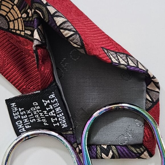 Robert Talbott Silk Tie Lot of 3 Multicolor Geo Hand Fan Designer USA Italy Boho - Picture 7 of 16